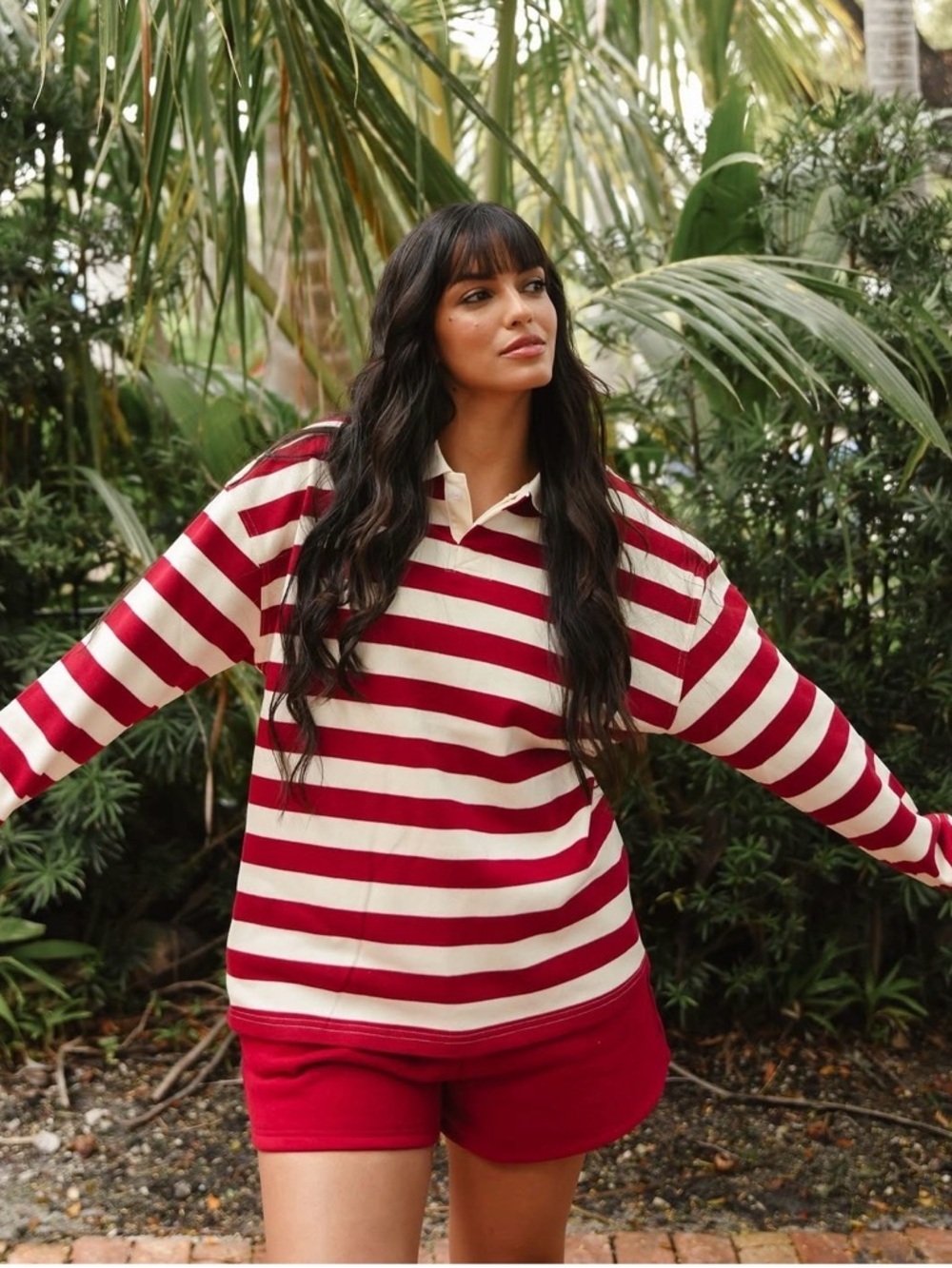 Parke Holiday Polo Sweater Red/White